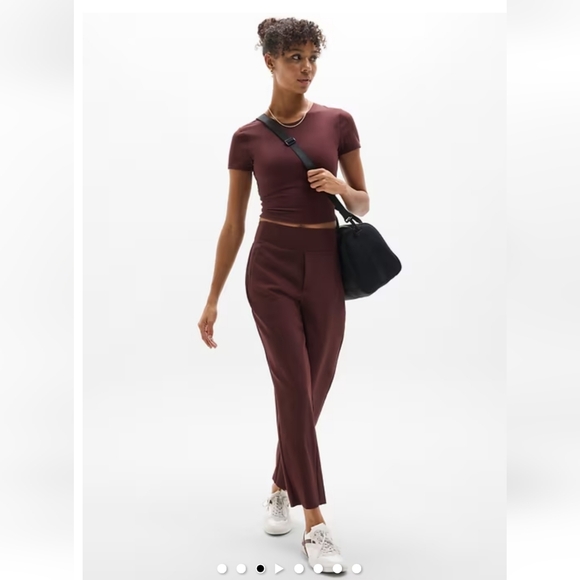 NWT Athleta Women's Size 12 Petite Endless High Rise Pant Burgundy Work Travel - Picture 3 of 5
